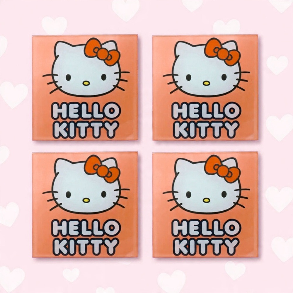 Hello Kitty Inspired Resin Coaster Set – Set of 4